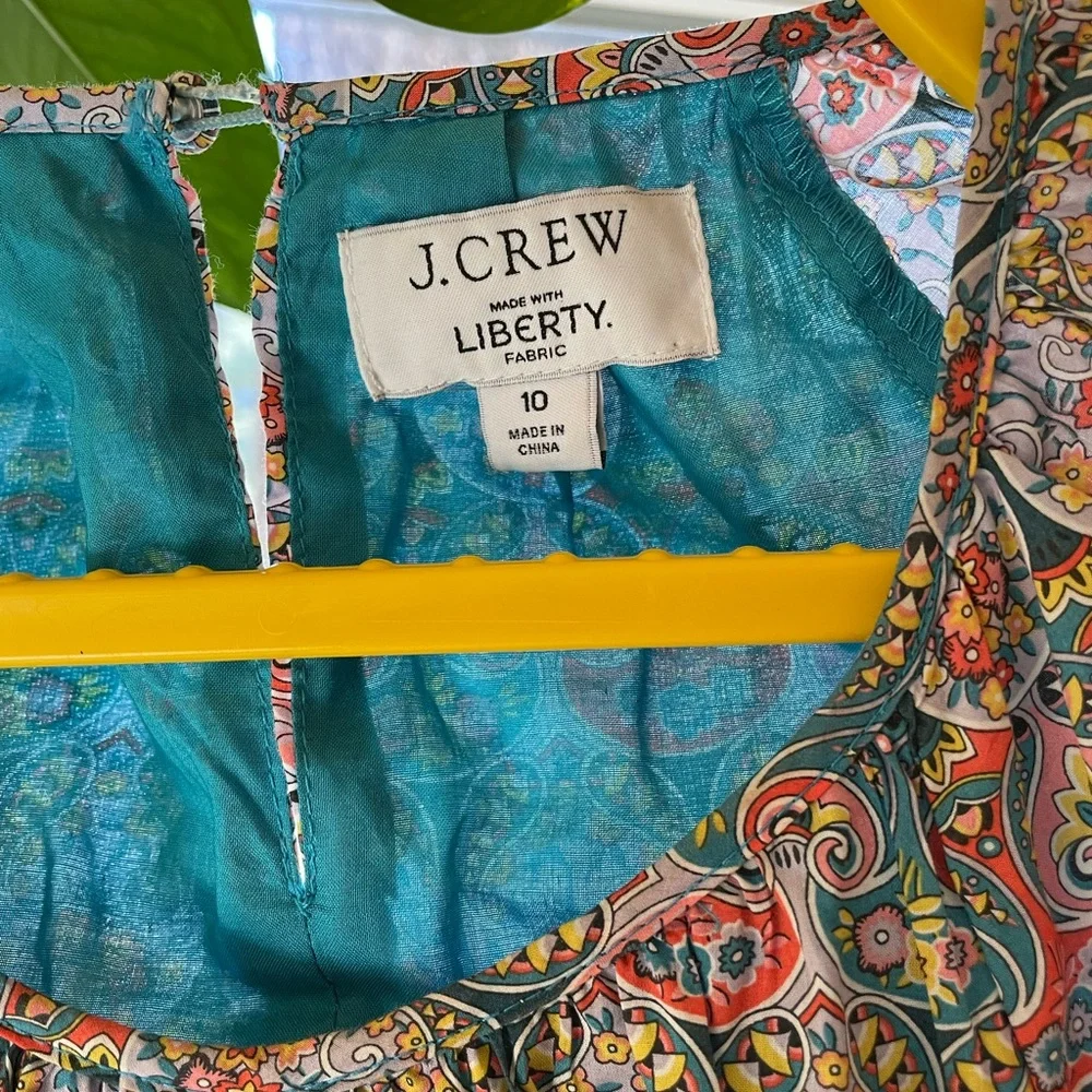 J CREW LIBERTY CUTOUT ORGANIC COTTON GIORGIA DUKE PRINT MAXI DRESS, size 10 - Picture 5 of 6